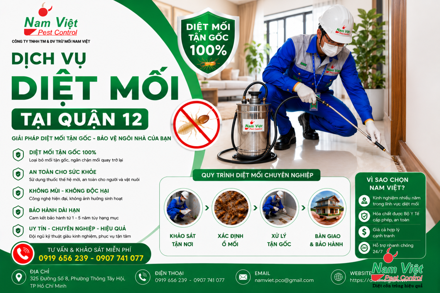 Dịch Vụ Diệt Mối Tại Quận 12